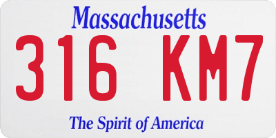 MA license plate 316KM7