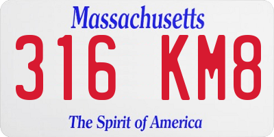 MA license plate 316KM8