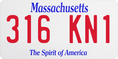 MA license plate 316KN1