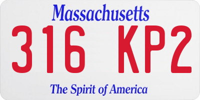 MA license plate 316KP2