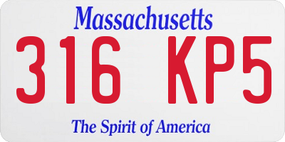 MA license plate 316KP5