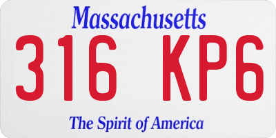 MA license plate 316KP6