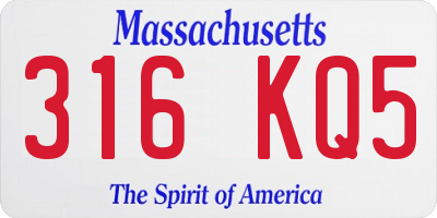 MA license plate 316KQ5