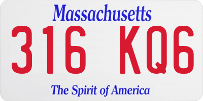 MA license plate 316KQ6