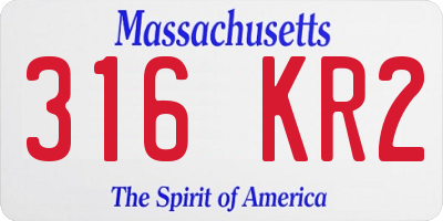 MA license plate 316KR2