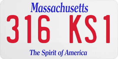 MA license plate 316KS1