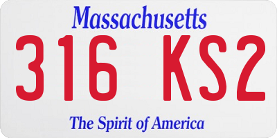MA license plate 316KS2