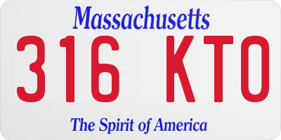 MA license plate 316KT0