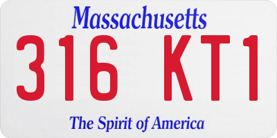 MA license plate 316KT1