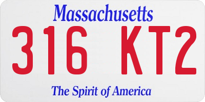 MA license plate 316KT2