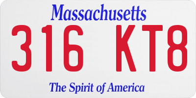 MA license plate 316KT8