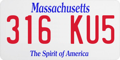 MA license plate 316KU5