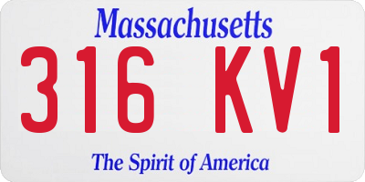 MA license plate 316KV1