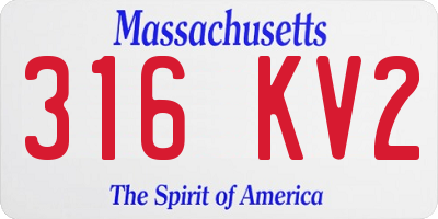 MA license plate 316KV2