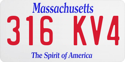 MA license plate 316KV4