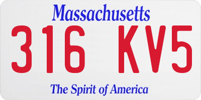 MA license plate 316KV5