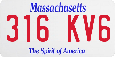MA license plate 316KV6