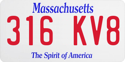 MA license plate 316KV8