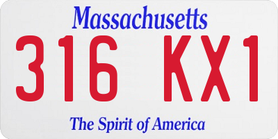 MA license plate 316KX1