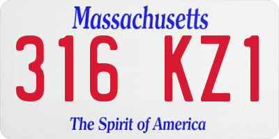MA license plate 316KZ1