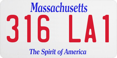 MA license plate 316LA1