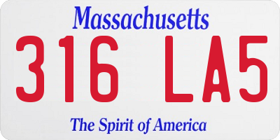 MA license plate 316LA5