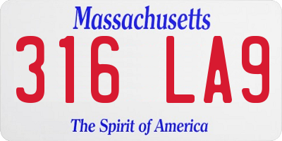 MA license plate 316LA9