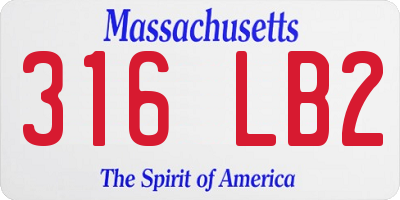 MA license plate 316LB2