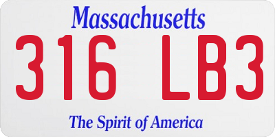 MA license plate 316LB3