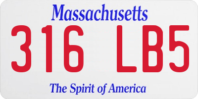 MA license plate 316LB5