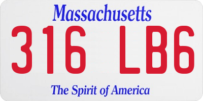 MA license plate 316LB6