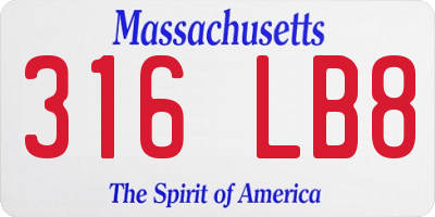 MA license plate 316LB8