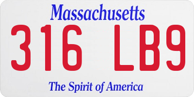 MA license plate 316LB9
