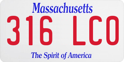 MA license plate 316LC0