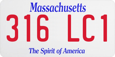 MA license plate 316LC1