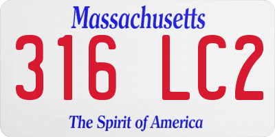 MA license plate 316LC2