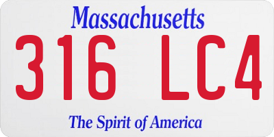 MA license plate 316LC4