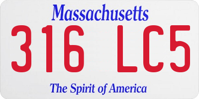 MA license plate 316LC5