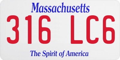 MA license plate 316LC6