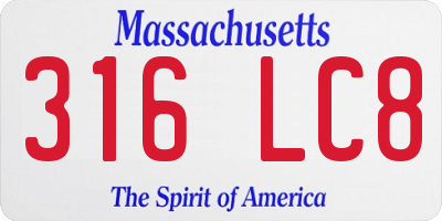 MA license plate 316LC8