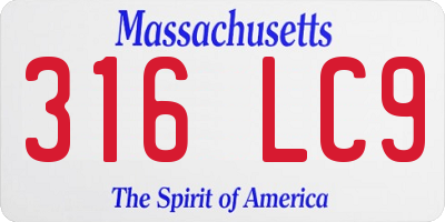 MA license plate 316LC9