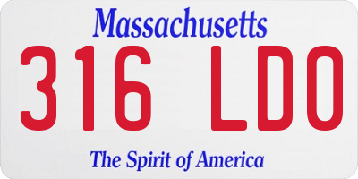 MA license plate 316LD0