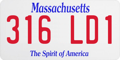 MA license plate 316LD1