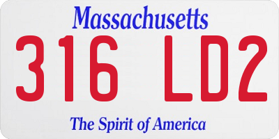 MA license plate 316LD2