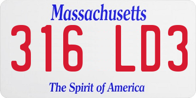 MA license plate 316LD3