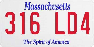 MA license plate 316LD4