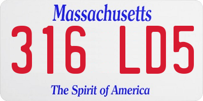 MA license plate 316LD5