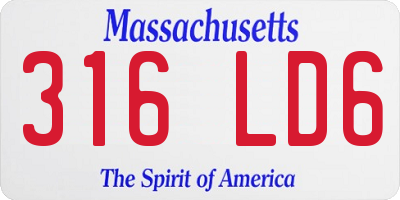 MA license plate 316LD6