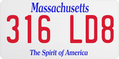 MA license plate 316LD8