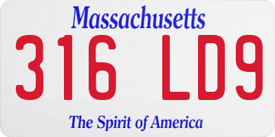 MA license plate 316LD9